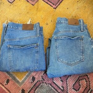 Madewell perfect vintage jeans, frayed bottom